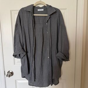 Beachwood Baby Linen Gray Button Down Shirt